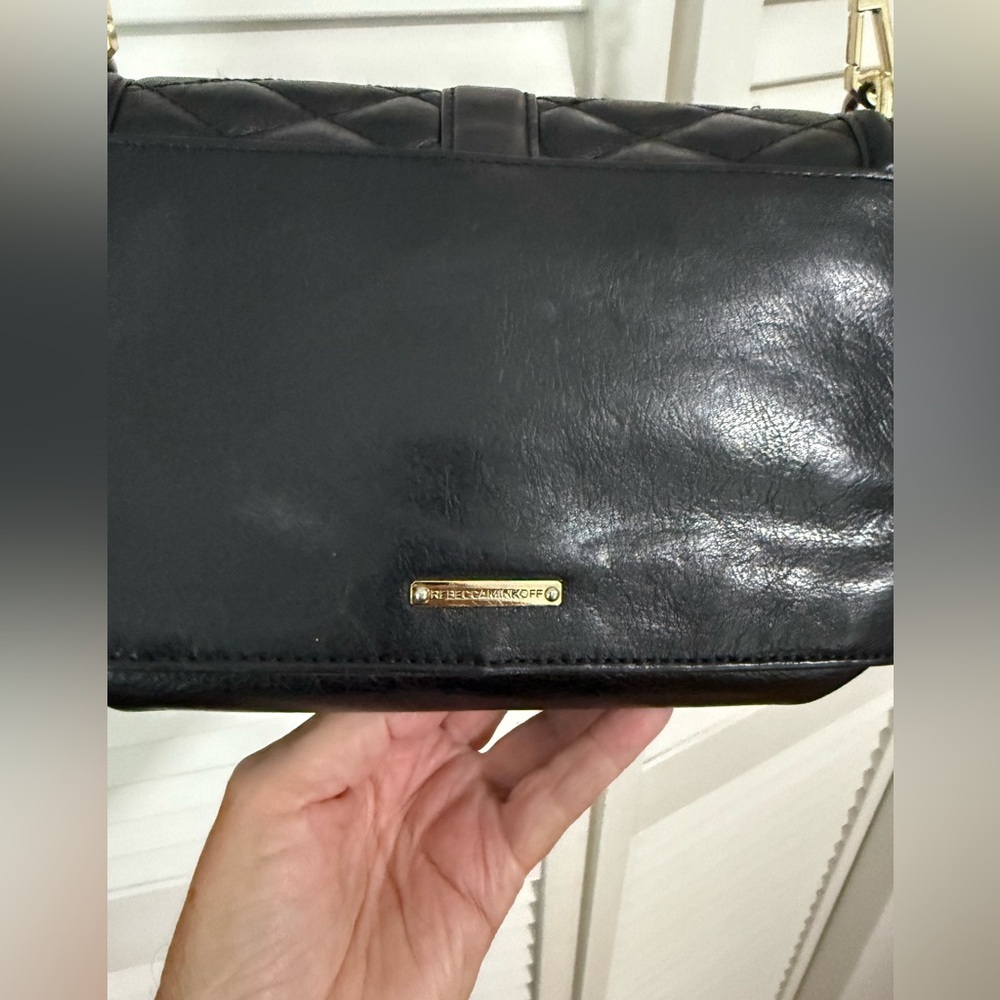 Rebecca Minkoff Love Quilted Black Leather shoulder bag gold tone hardware - Picture 5 of 5